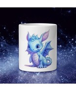 Blue Baby Dragon Mug | Fantasy Coffee Cup | Cute Gift for Dragon Lovers - $15.83+