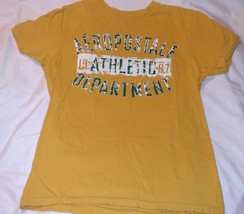 Aeropostale Adult Mens T Shirt Small Graphic S T-SHIRT Authentic Yellow Green Ss - £10.35 GBP