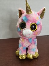 Ty Beanie Boos Fantasia Rainbow Unicorn Plush 8” Tall 100% TySilk - £5.80 GBP