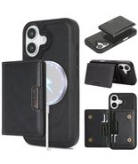 Case for iPhone 14 Pro (Color: Black)  Shockproof Magnetic Wallet Card ... - $1,127.37 MXN