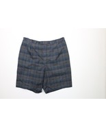 Vintage 50s Streetwear Mens 36 Faded Flat Front Chino Shorts Blue Plaid USA - €50,83 EUR