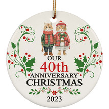 Cat Couple Our 40th Anniversary 2023 Ornament Gift 40 Years Christmas Together - £11.86 GBP