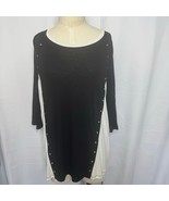 Michael Kors Black White Colorblock Tunic Top 1X Grommet Detail Stretch - $40.73 CAD