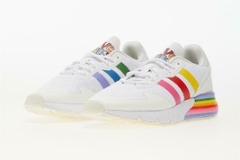 Adidas Zx 1K Boost Pride Rainbow Colors Love Unites White Shoes Mn&#39;s 10.5 Nwt - £90.30 GBP