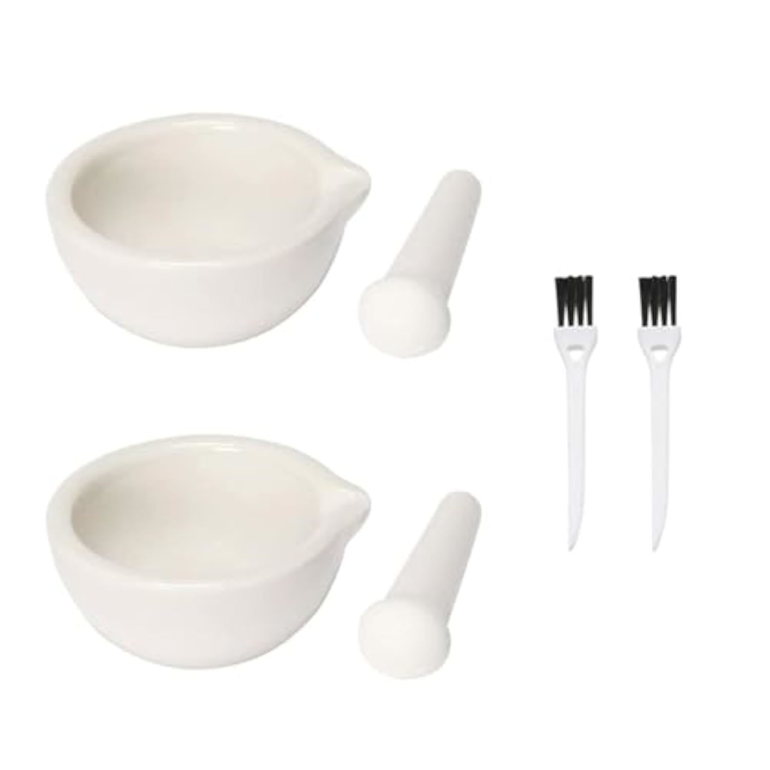 2Pcs 2.36Inch Ceramics Spice Mill Grinder Set Bowls With Brushes, Handheld Seaso