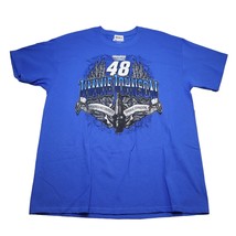 Nascar Shirt Mens L Blue 48 Jimmy Johnson Short Sleeve Casual Racing - £19.86 GBP