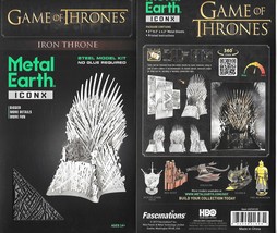 Game of Thrones Iron Throne Metal Earth ICONX 3D Steel Model Kit NEW SEALED - £15.79 GBP