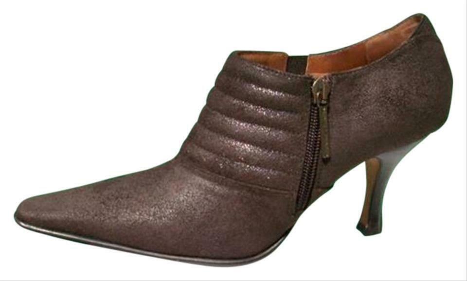 Donald Pliner Metallic Suede Leather Shoe Pump New 5.5 8 Bootie Elastic $295 NIB