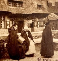 Behind The Gruuthouse Belgian Women #2 Belgium Gravure 1910s Postcard PC... - $19.99