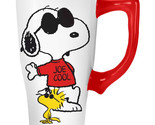 Snoopy Woodstock 12587 Joe Cool Ceramic Coffee Tea Travel Mug Cup 18 oz ... - £18.96 GBP