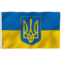 Anley Fly Breeze 3x5 Foot Ukraine Coat of Arms Flag - Ukrainian National Flags - £7.12 GBP