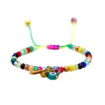 GO2BOHO  Bracelets Rainbow Macrame Bracelet Charms Women Boho Jewelry Pulseras 2 - £8.44 GBP