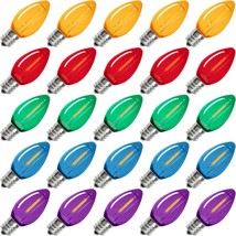 25 Pack C7 LED Replacement Light Bulb Shatterproof C7 LED Bulbs for Christmas Ou - £25.98 GBP