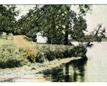 Pine Lake Hand Colored Postcard 1911 Automobile Club House Pontiac Michi... - £11.27 GBP
