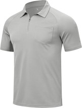 Men&#39;S Short Sleeve Dry Fit 1/4 Zip Golf Sports Collared Polo Shirts From... - $34.98