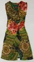 DESIGUAL DRESS Sleeveless Colourful Artsy Floral &amp; Animal Print Twist Front EU M - £44.16 GBP