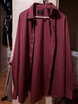 Nordstrom Men’s long sleeve red striped dress shirt 15 1/2 34/35 - £23.58 GBP