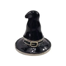 Art Form Porcelain Enamel Halloween Witch&#39;s Black Hat Trinket Box - $14.80