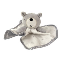 Wonder Nation Bear Lovey Gray Cream Stars Baby Security Blanket Satin Trim 10x10 - £7.87 GBP