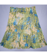 Sunny Taylor Women Skirt Size M Green Chic Midi Stretch Preppy Palm Clas... - £9.90 GBP