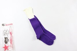 NOS Vintage 80s Cannon Youth Large Nylon Tall Athletic Soccer Socks Purp... - £11.66 GBP