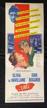 Libel Insert Movie Poster 1959 Olivia De Havilland - $127.80