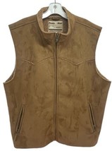 Powder River Outfitter By Panhandle Slim Tan Faux Suede Vest Sherpa Line... - £42.16 GBP