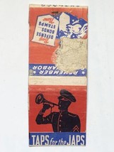 WWII Remember Pearl Harbor Taps For Japs War Bonds 1940s WW2 Matchbook Cover - £11.73 GBP
