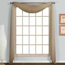 United Curtain Monte Carlo Scarf Curtain, Taupe - Size 57&#39;&#39; W x 144&#39;&#39; L - $14.99