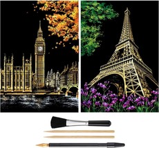 Scratch Painting Kits for Adults teens Craft Art Set Rainbow Scratch Art  - $289.68 MXN