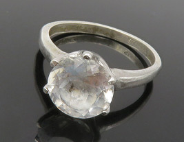 925 Sterling Silver - Prong Set White Topaz Solitaire Ring Sz 9.5 - RG12658 - £24.43 GBP