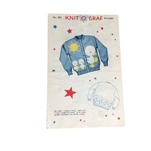 Vintage Knit O Graf Pattern Infant Toddler Cardigan Ducks 865 Sweater Size 2 4 6 - £17.58 GBP