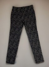 Briggs Size 8 Leggings Pull On Lace Floral Print Black Stretch - £8.03 GBP