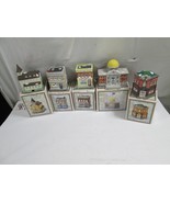 Lot Of 4 Porcelain Bisque Home Town America Christmas Miniatures - $45.87 CAD