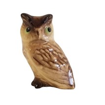 Hagen Renaker Owl Figurine Miniature Green Eyes Great Horned Mini Bird Figure - $19.94
