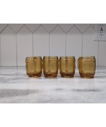 Amber Beer Barrel Mini Shot Glass Set Of 4, Vintage Bar Mug, Toothpick H... - $23.76