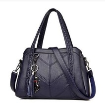 Women Handbag Leather Tote Bags Tassel Women Shoulder Bags Ladies Leather Handba - $56.21