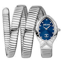 Just Cavalli Women&#39;s Snake Blue Dial Watch - JC1L248M0015 - £160.43 GBP