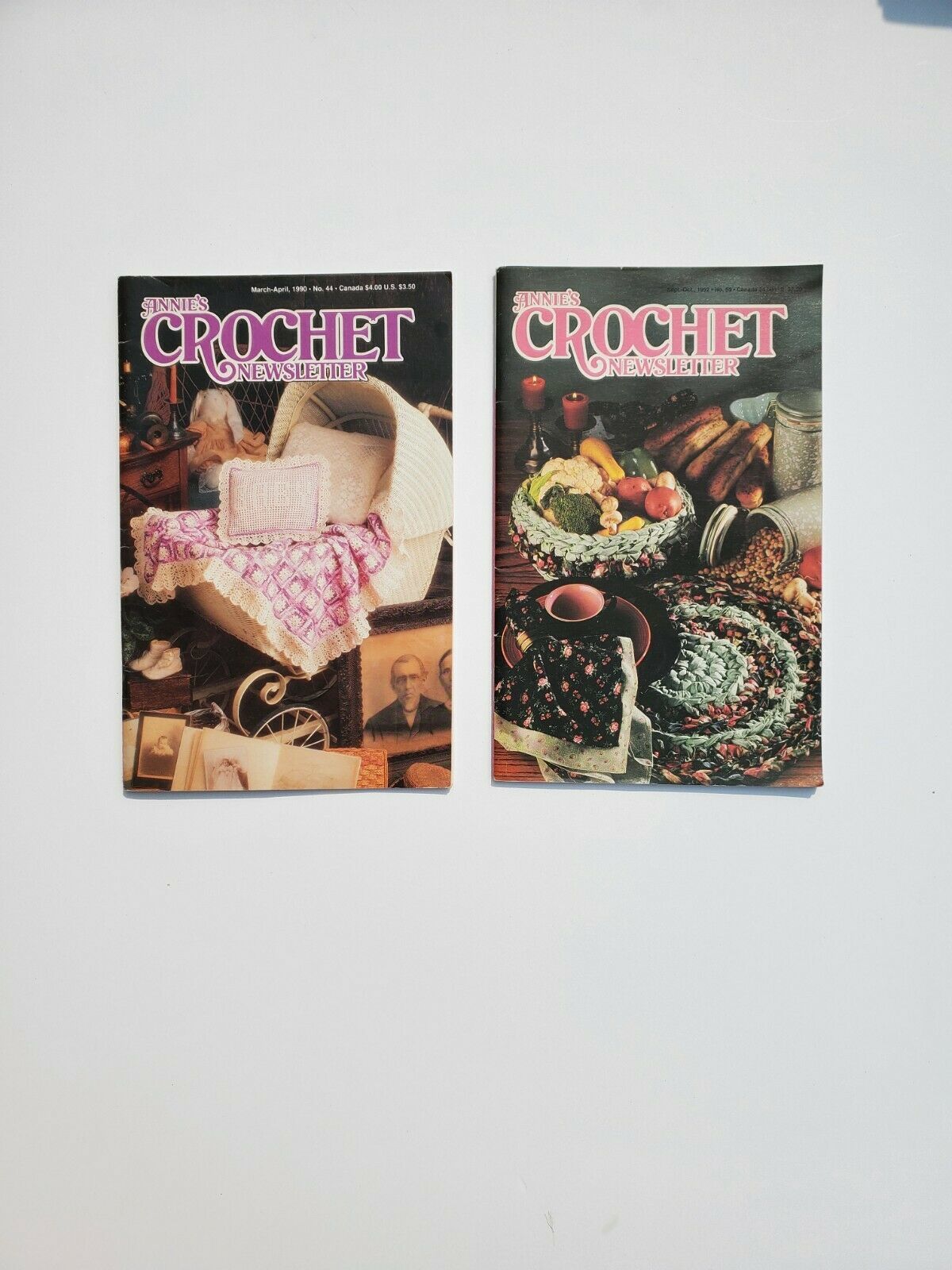 Vintage Annie's Crochet Newsletter Lot Of 2 March 1990 Sept 1992 - $5.93