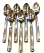 7 - Cambridge CONTINENTAL Glossy Ridges 18/10 Stainless Flatware TEASPOONS - $109.18 CAD