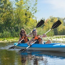 2Pcs Double-Ended Kayak Paddles Detachable Canoe Paddle Boat Oars Aluminum Alloy - £34.60 GBP