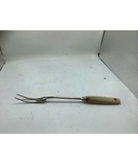 Vtg Ekco A&amp;J Meat Carving Serving Fork Stainless Steel Wood Handle Farmh... - $129.05 MXN