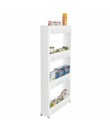 Mobile Shelving Unit Organizer with 4 Large Storage Baskets Slim Slide W... - $51.99