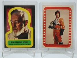 1977 Vintage Topps Star Wars Series 1 Stickers #9 Ben Obi-Wan Kenobi &amp; #36 LUKE - £10.21 GBP