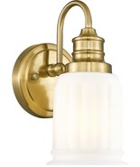 Bathroom Wall Sconce Glass Fixture Brushed Gold 5HZG106B - £19.13 GBP