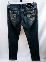 Miss Me Denim Women&#39;s Bling Fleur De Lis Skinny Jeans JP5109SK-2 Size 29 - $21.95