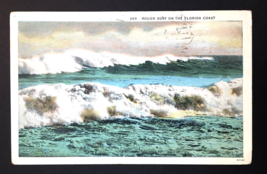 Rough Surf on the Florida Coast 369 Asheville Post Card Co. 61141 1929 - £4.06 GBP