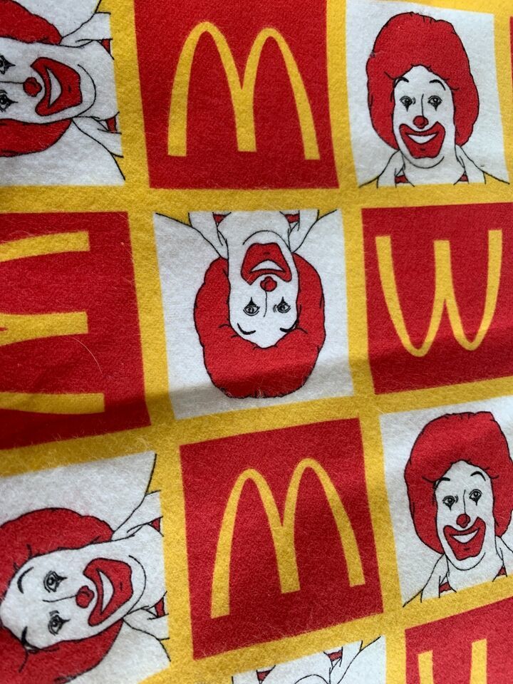Vintage Ronald McDonalds with golden arches Spectrix flannel fabric 1 yard Item image 7