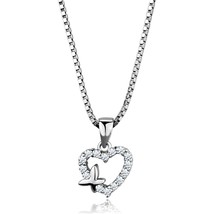 Elegant Heart Butterfly Cut Out Pendant CZ Silver Plated Box Chain Necklace 18&quot; - £46.62 GBP