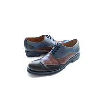 JOHN FLUEVOG Mens 8 Vintage Leather Stacked Heel Lace Up Oxfords - £102.74 GBP